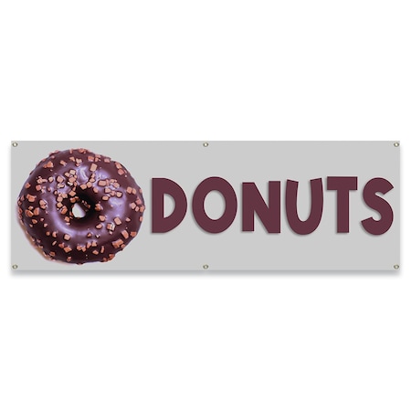 Signmission Donuts Banner Concession Stand Food Truck Single Sided B-72-30049
